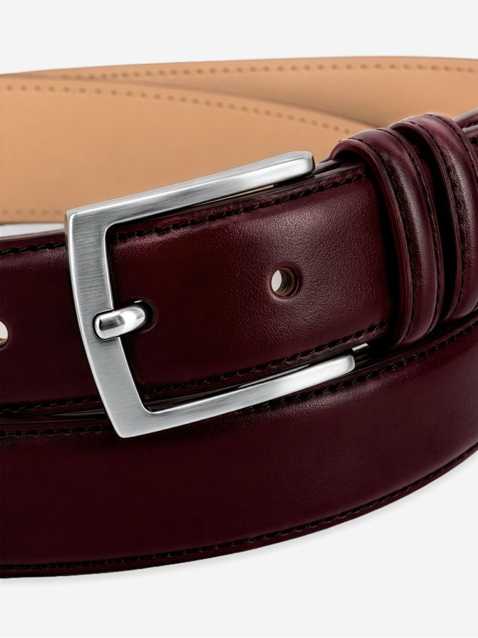 Cintura cuoio rosso bordeaux - Ugo