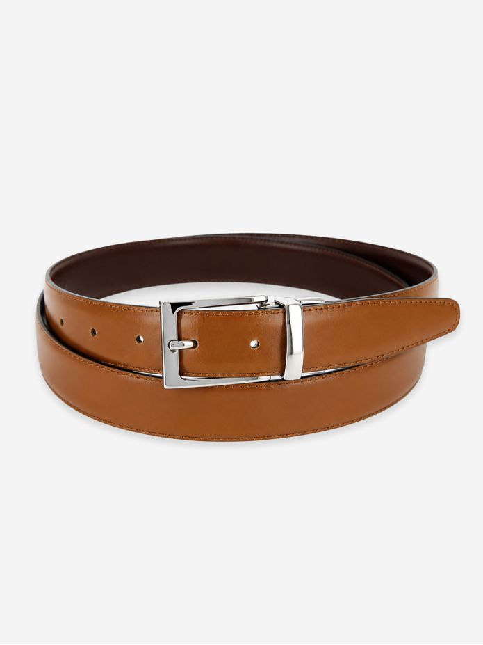 Cintura reversibile cammello e marrone James