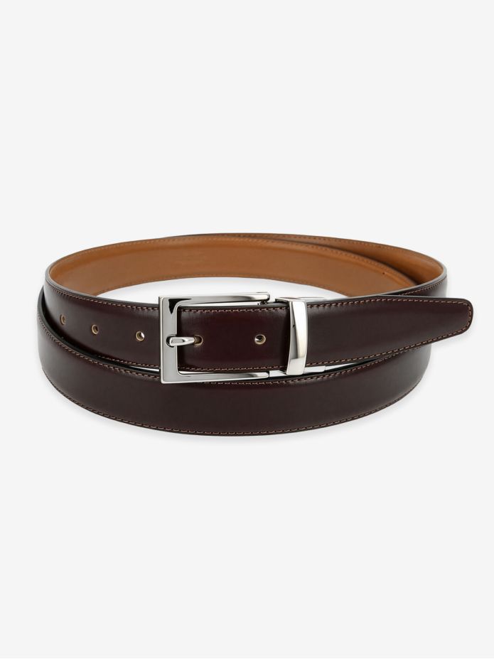 Cintura reversibile cammello e marrone James