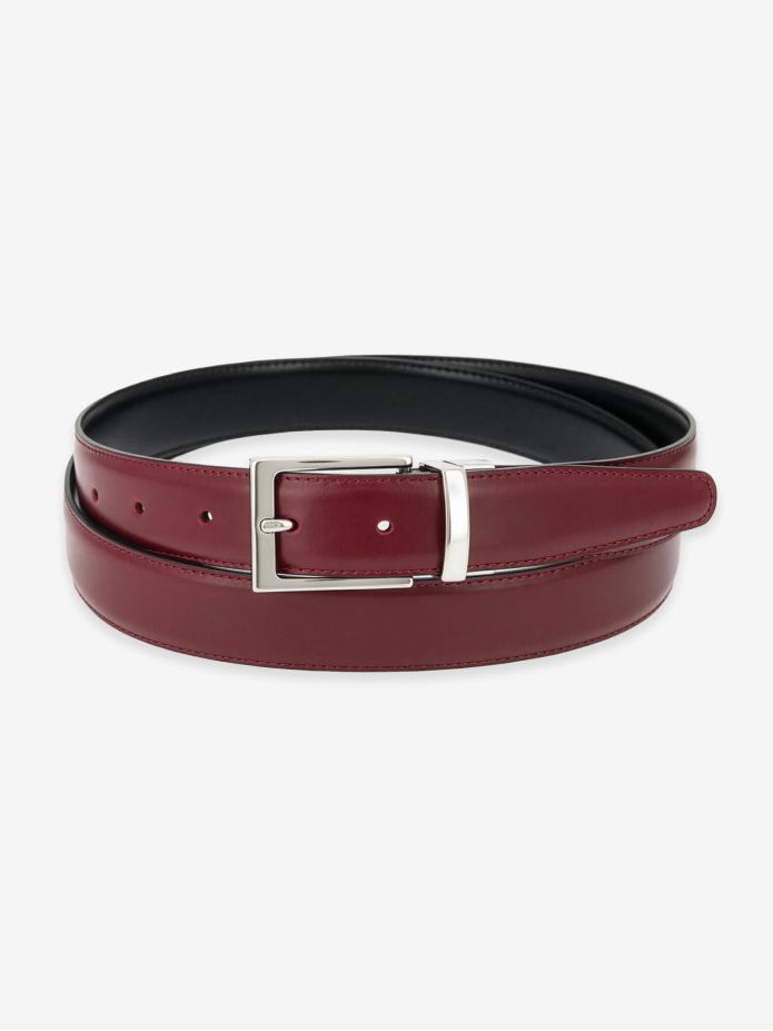 Cintura reversibile nera e bordeaux - James