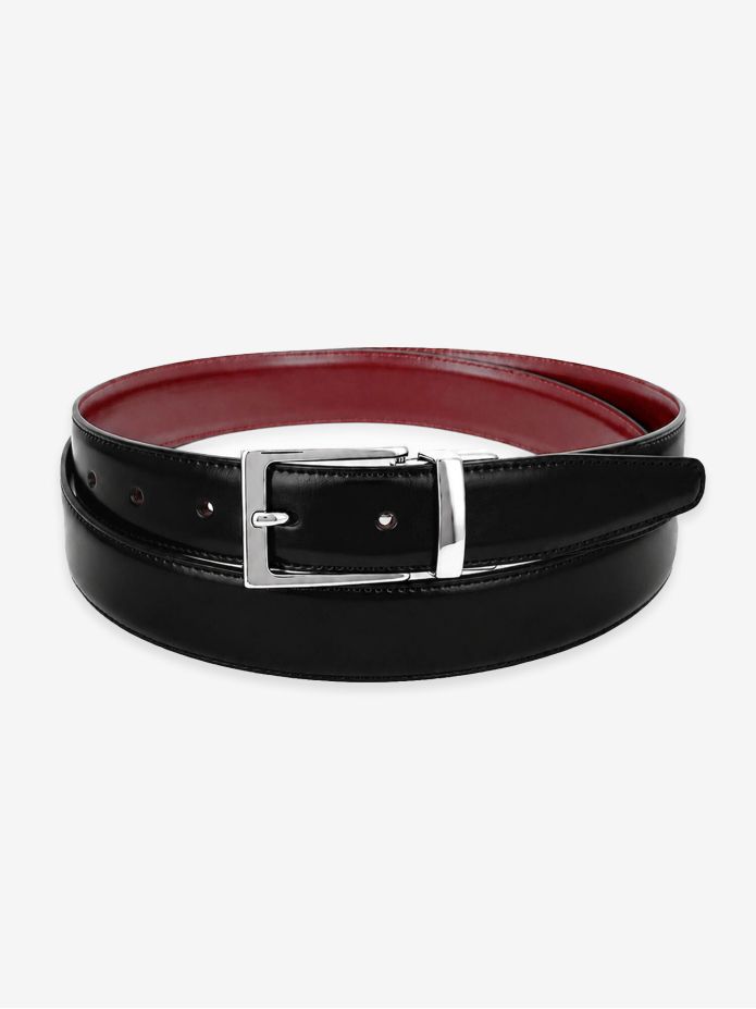 Cintura reversibile nera e bordeaux - James