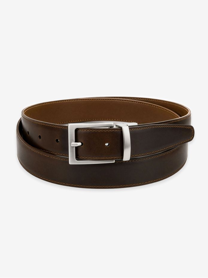 Cintura reversibile marrone pelle e nabuk - Clint