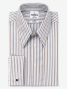 Camicia con collo a punte a righe blu e marroni