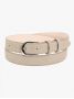 Cintura sottile beige fibbia argentata in nubuck - Gab