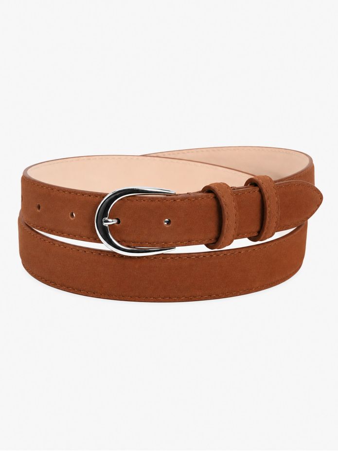 Cintura sottile marrone in nubuck - Gab
