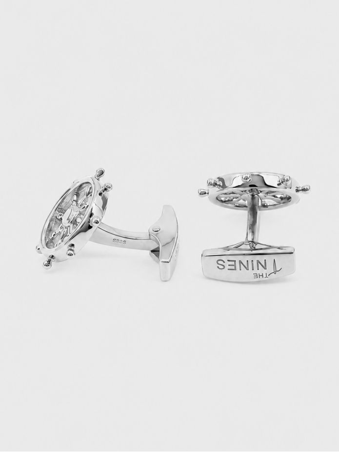 Gemelli argento massiccio timone