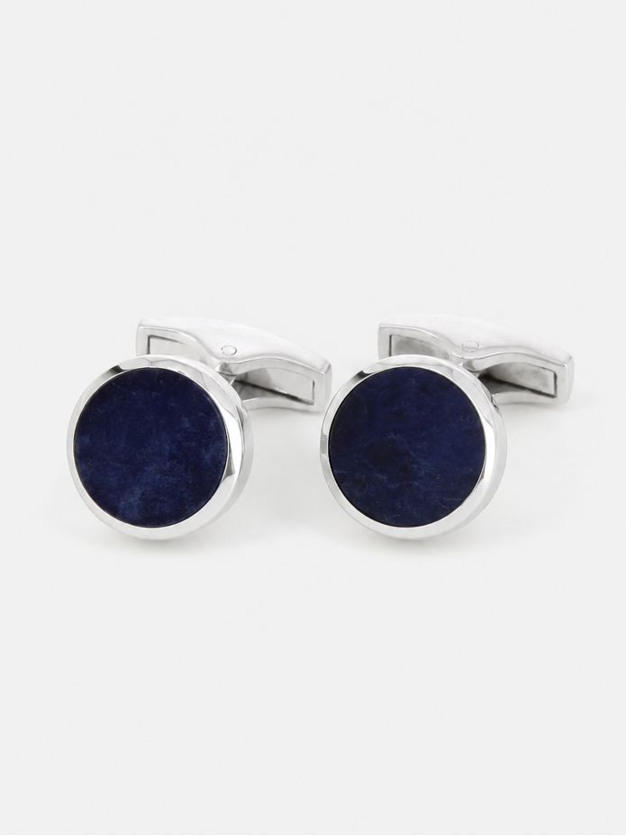 Gemelli argento massiccio rotondi sodalite Saint-Honoré