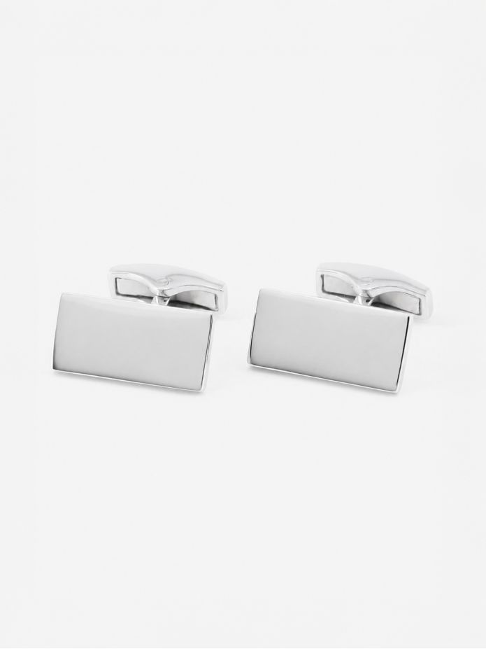 Gemelli argento massiccio rettangolari brompton