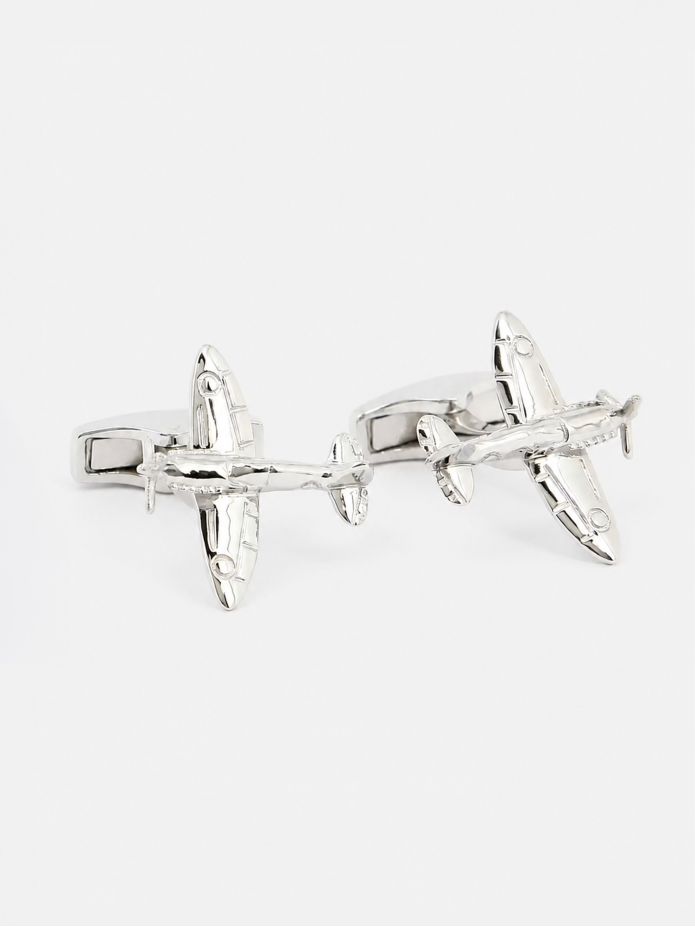 Gemelli aereo argento massiccio Spitfire