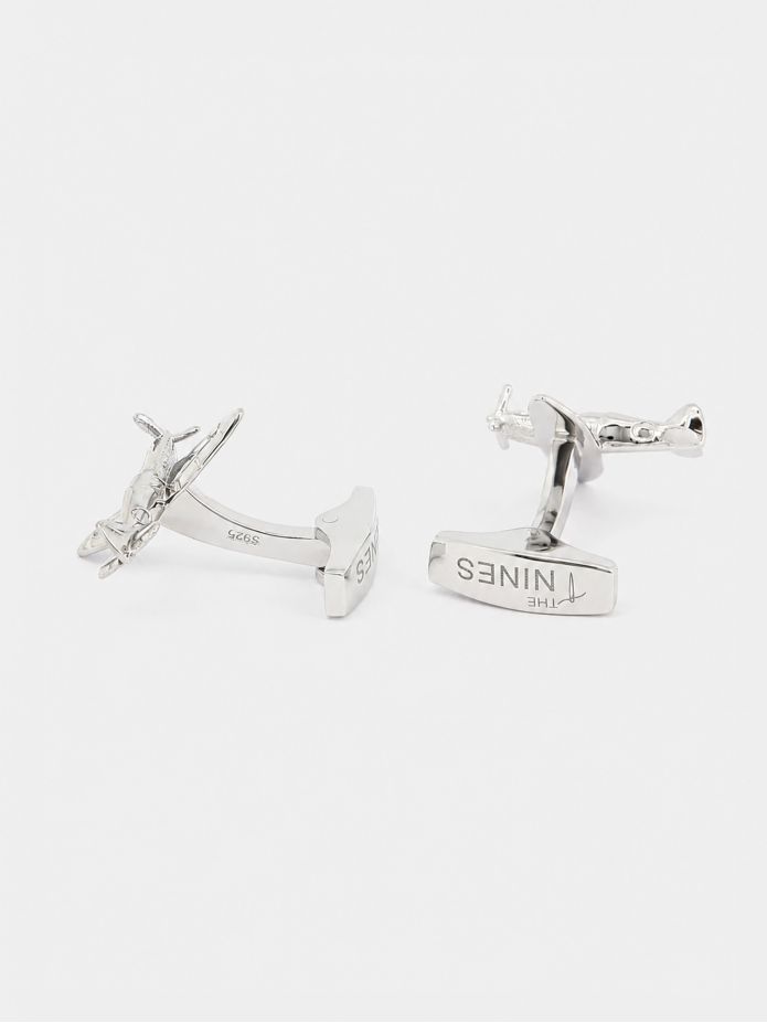 Gemelli aereo argento massiccio Spitfire