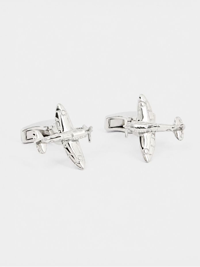 Gemelli aereo argento massiccio Spitfire