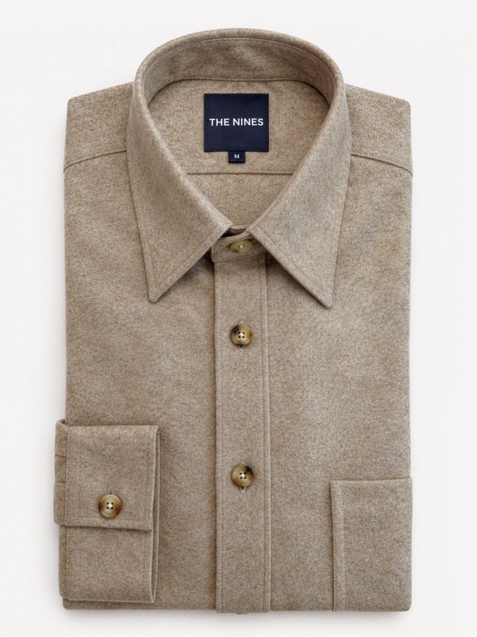 Camicia Francese Flanella Beige