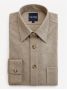 Camicia collo francese in flanella beige