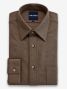 Camicia collo francese in flanella marrone