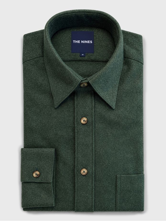 Camicia Francese Flanella Verde Foresta