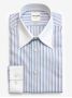 Camicia collo francese anti-piega a righe celeste e viola