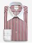 Camicia collo francese anti-piega a righe bordeaux