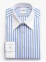 Camicia collo francese anti-piega a righe celeste