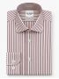 Camicia collo italiano anti-piega a righe bordeaux