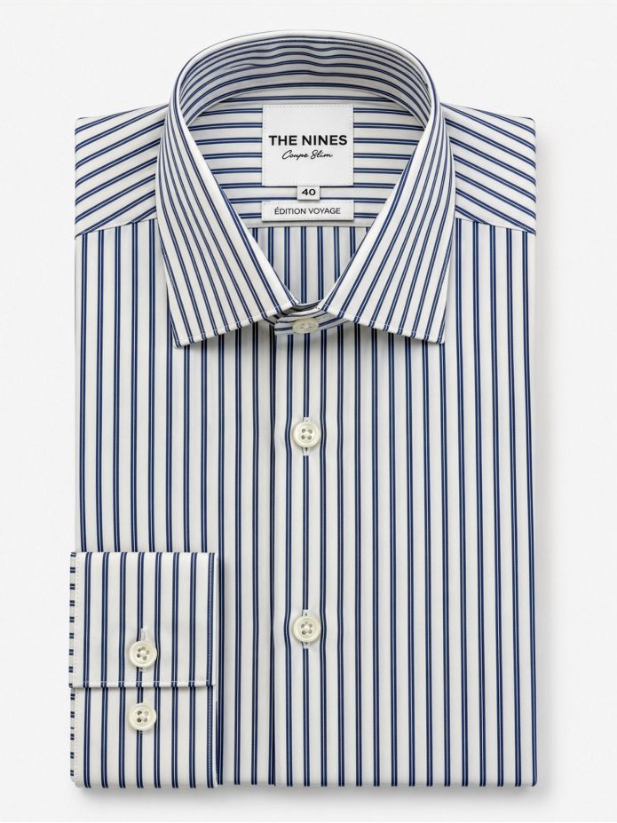 Camicia Italiana Antistiro Righe Navy