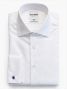 Camicia collo italiano in twill bianco a polsini mousquetaires