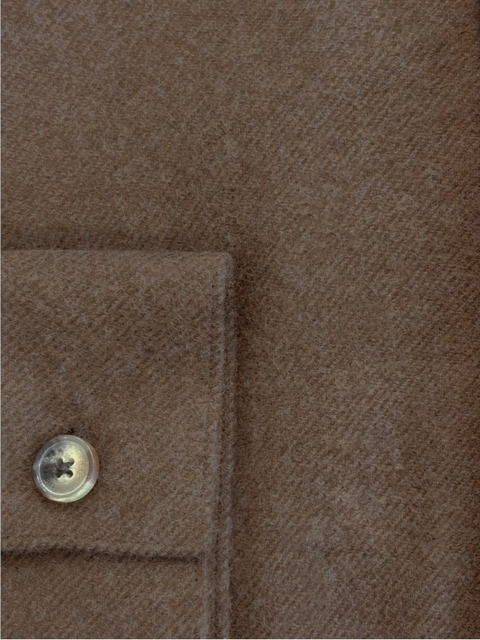 Camicia Mao Flanella Marrone