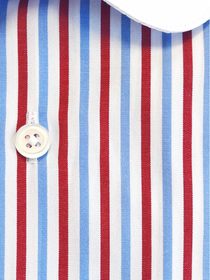 Camicia collo tondo (club) a righe tricolori
