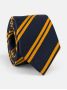Cravatta club in seta blu navy a doppie righe