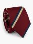 Cravatta club in seta bordeaux a righe blu navy e crema