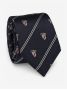 Cravatta di seta blu navy con motivi a stemma