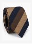 Cravatta club a righe larghe marroni e blu navy
