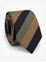 Cravatta club a righe larghe blu navy e kaki