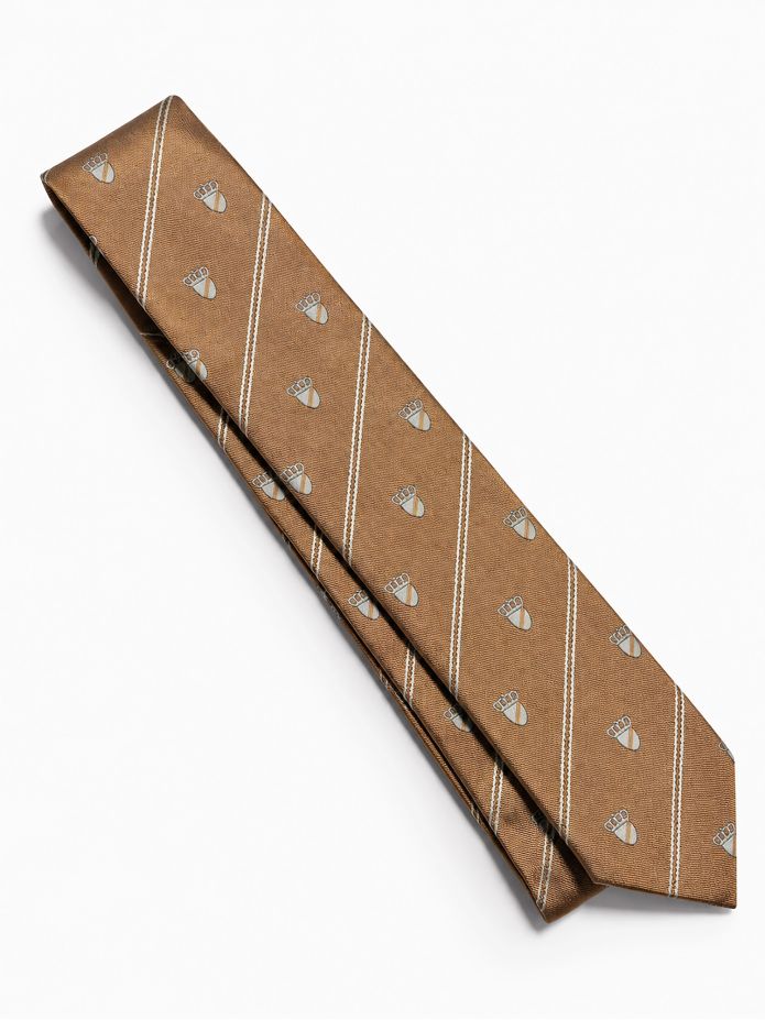 Cravatta Beige con Motivo Stemma