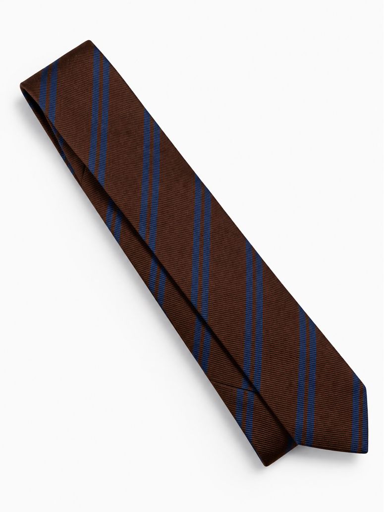 Cravatta Marrone Righe Twin