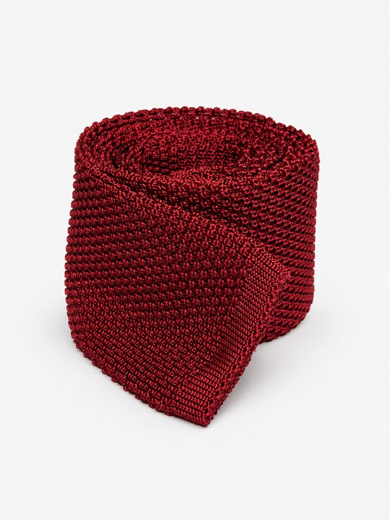 Cravate en tricot grenat - Monza