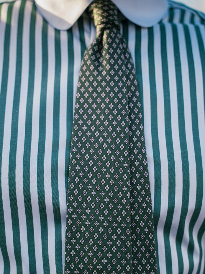 Camicia collo tondo (club) a righe verdi