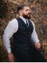 Gilet da abito a quadri blu navy Braemer