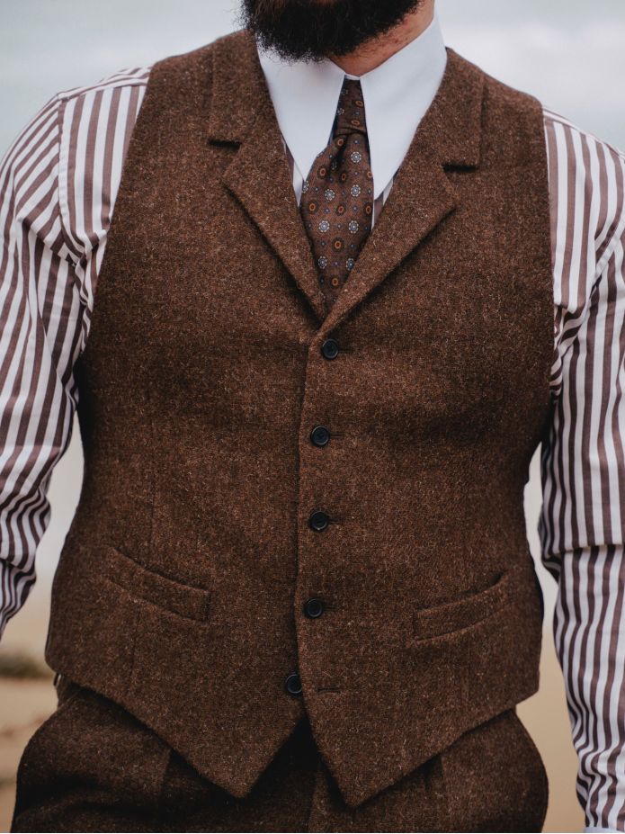 Gilet da abito marrone Braemer