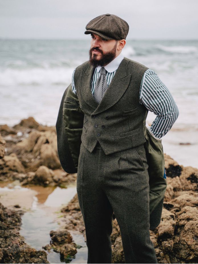 Gilet de costume vert loden Kildare