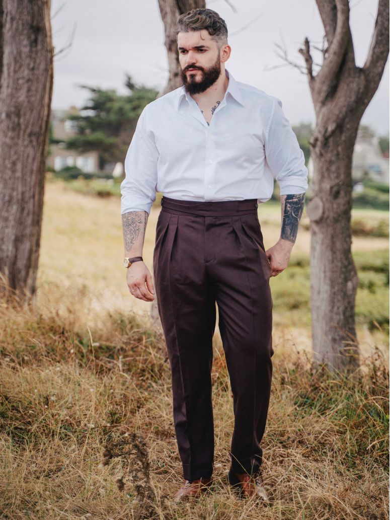 Pantaloni da abito gurkha bordeaux Dharan