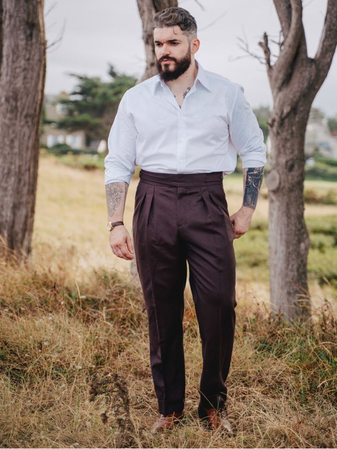 Pantaloni da abito gurkha bordeaux Dharan