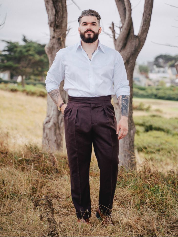 Pantaloni da abito gurkha bordeaux Dharan