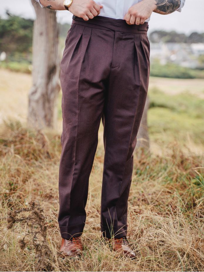 Pantaloni da abito gurkha bordeaux Dharan