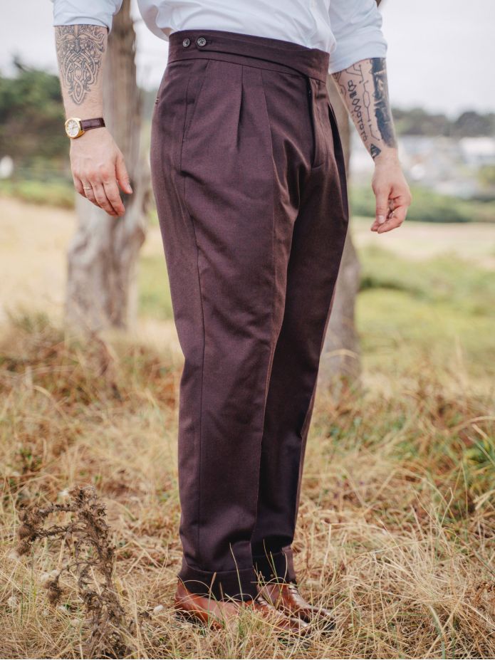 Pantaloni da abito gurkha bordeaux Dharan