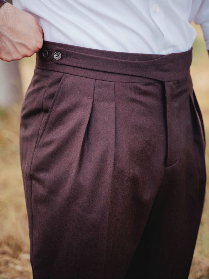Pantaloni da abito gurkha bordeaux Dharan