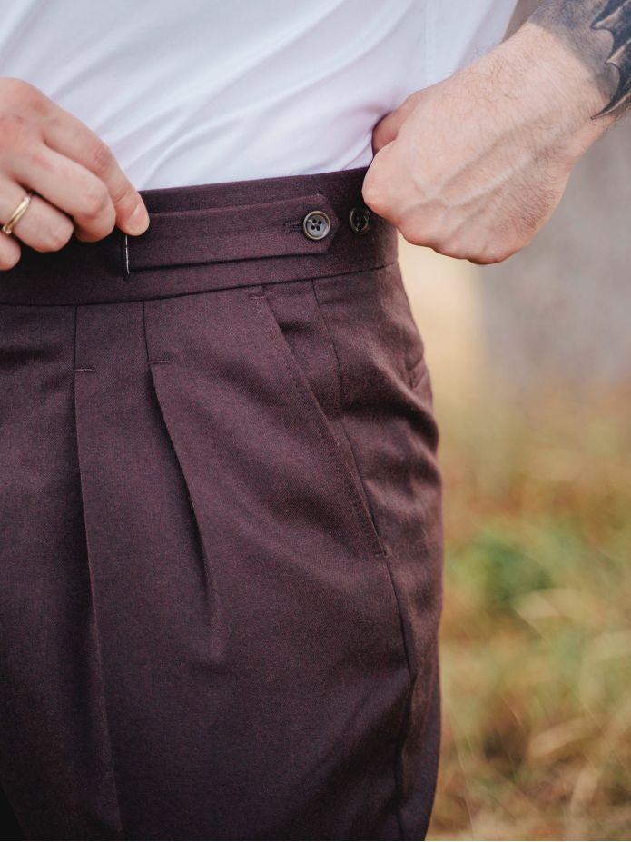 Pantaloni da abito gurkha bordeaux Dharan