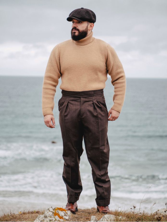Pantaloni da abito gurkha marroni Dharan