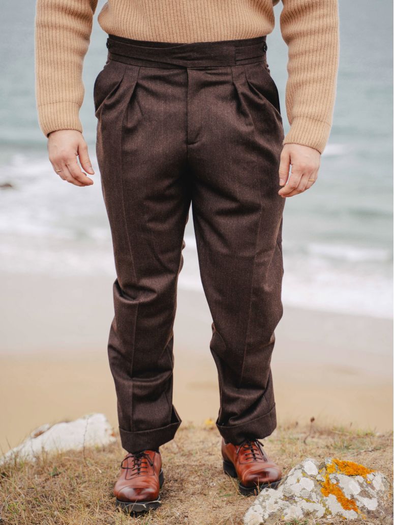 Pantaloni da abito gurkha marroni Dharan