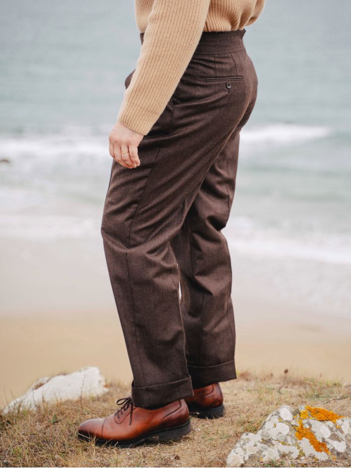 Pantaloni da abito gurkha marroni Dharan