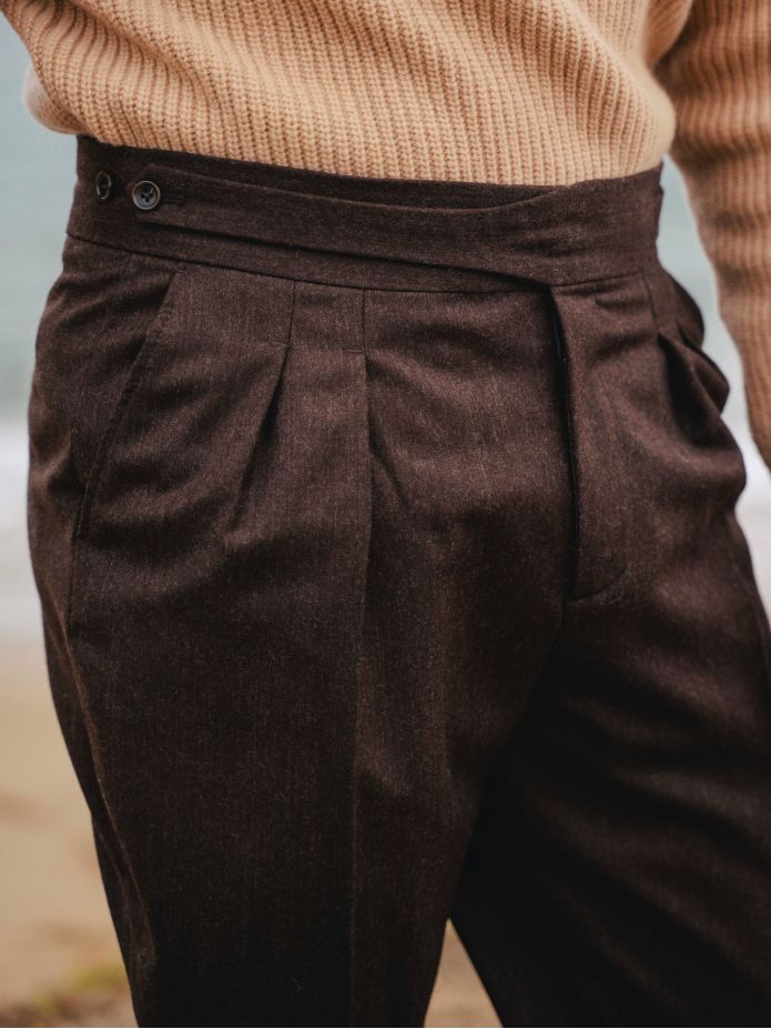 Pantaloni da abito gurkha marroni Dharan